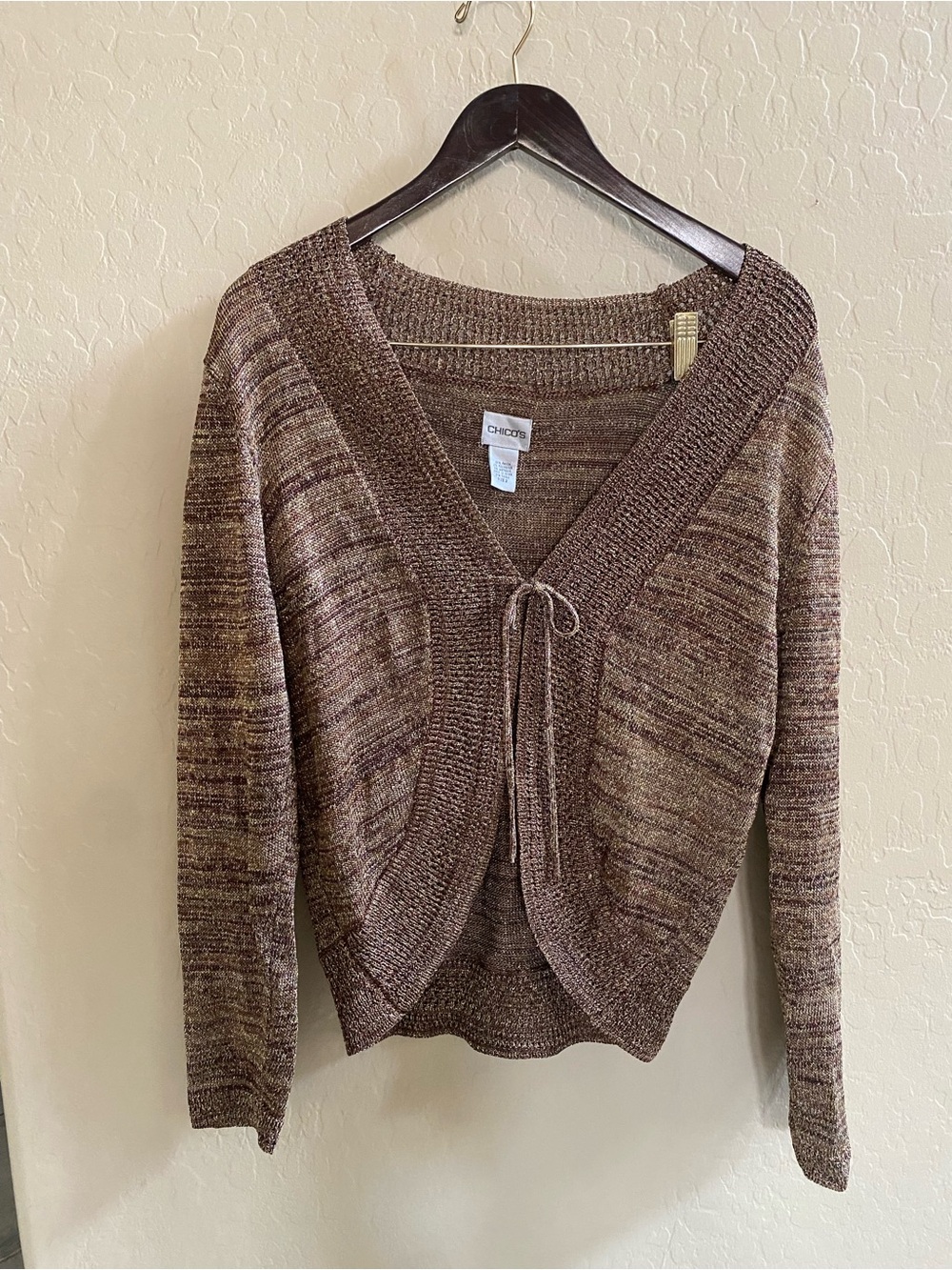 Chico's Brown Marled Open Cardigan